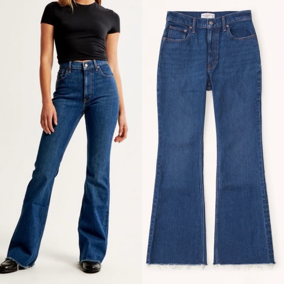 Abercrombie & Fitch Denim - Abercrombie & Fitch The Vintage Flare High Rise Medium Dark Wash